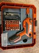 Skil Rechargeable 4v screwdriver with 42pc Set (New in Case), 90 Piece Bit Set with Reversible Ratchet (New)