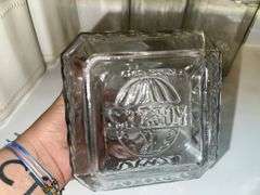 Three Princess House Pavillion caninsters and three Koezes clear glass canisters
