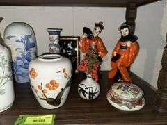 Vases, figurines, candle holders etc... 3 shelves
