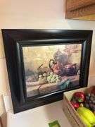 Artificial fruit, real picture and large jar