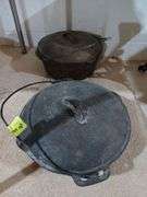 (2) 10" chicken frying Dutch ovens, one is a Lodge