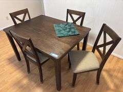 Dark wood dinette set 3’ x 4’ with four chairs