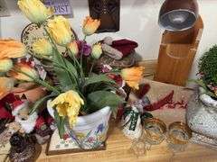 Holiday decor, home decor, cookie cutters, serving platters, electric knife, glue gun and more