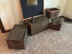 Table lamps, lift lid baskets and other baskets