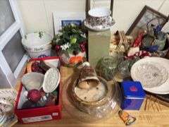 Holiday decor, home decor, cookie cutters, serving platters, electric knife, glue gun and more