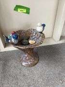 Small decorative ceramic bird bath