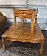 Coffee table 37 x 37 and end table 22 x 26 set