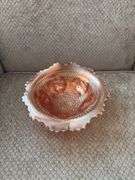 Marigold carnival glass Pharoahs Horses pattern three footed bowl