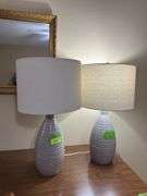 Pair ceramic vase lamps