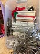 Greeting cards (new), gifts bags, lots of clothing boxes (many new)