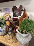 Holiday decor, home decor, cookie cutters, serving platters, electric knife, glue gun and more