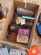 Miscellaneous fishing tackle, flies, empty holders