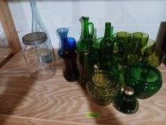 Colored bottles, goblets etc...