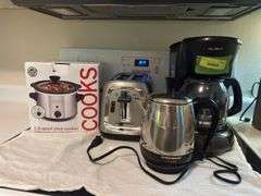 Toaster, coffee maker, perc coffee pot, slow cooker