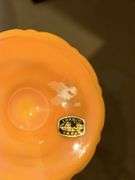 Orange sherbet stretch glass art glass vase