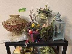 Shelf and all includes artificial arrangements, craft magazines, etc