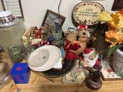 Holiday decor, home decor, cookie cutters, serving platters, electric knife, glue gun and more