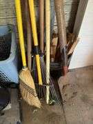 Vacuum, broom, yard tools, yard flags, etc
