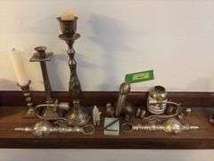 Brass and onyx items to dust