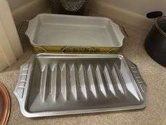 NEW Spartan copper ware skillet w/ lid, aluminum roasting pan w rack & rest, stockpot and steam basket