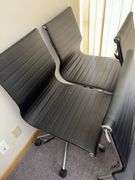 Five rolling adjustable height office chairs, see photos for condition
