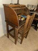 Child's rolltop desk and chair 13D x 18L x 30H
