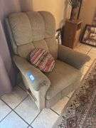 Green/tan tone La-Z-Boy recliner