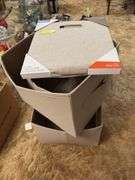 Four fabric storage totes