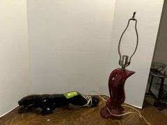 Panther TV lamp and bird table lamp