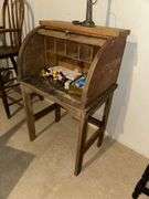 Child's rolltop desk and chair 13D x 18L x 30H