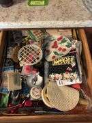 Kitchen utensils, vases, plastic storage, steamer pot, etc “B” cupboards