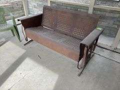 Vintage metal patio glider 56" wide. A classic!