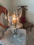 Modern round table with cover and three lamps