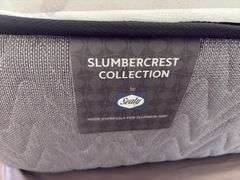 Full size headboard with Sealy Slumbercrest Collection mattress and box sping, like new