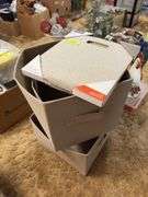 Four fabric storage totes