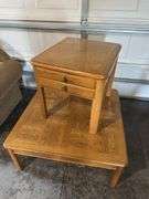 Coffee table 37 x 37 and end table 22 x 26 set