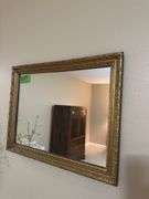 3pcs artwork and gold edged wall mirror