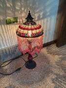 22” tall table lamp with beaded shade