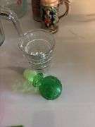 Two glass measuring cups, wine stopper, holiday measuring bowls, pair of stein style S&P shakers