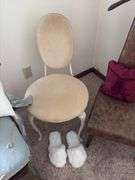 Two dining chairs, vanity chair, butlers chair and your girlfriend’s slippers