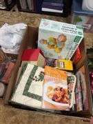 Baskets, Wilton dessert stand, photo albums, holiday napkins & cups, decor, etc