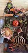 Shelf and all includes various fall decor
