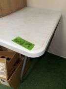 8’ folding plastic table NO CONTENTS