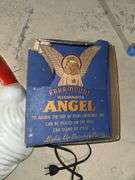 Vintage 15" light up Santa face and illuminated angel Both work