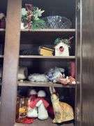 Cupboards of holiday decor
