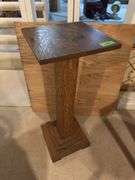14 x 14 x 37H oak fern stand