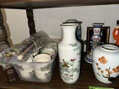 Vases, figurines, candle holders etc... 3 shelves