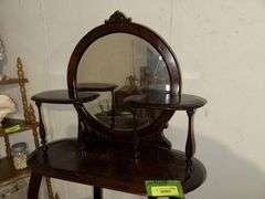 Very unique mahogany stand w/ mirror