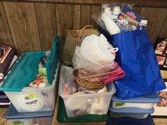 All kinds of disposables-plates, napkins, cups, etc
