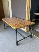 30D x 60L x 24H industrial style table